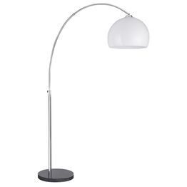 Arcs Floor Lamp - Chrome, Black Marble Base &amp; White Shade