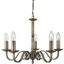 Richmond 5Lt Pendant - Antique Brass Metal