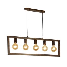 Oblong 5Lt Pendant - Rustic Brown Metal
