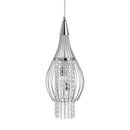 Rocket 2Lt Pendant - Chrome Metal &amp; Crystal