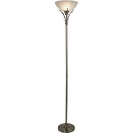 Linea Floor Lamp - Antique Brass Metal &amp; Acid Glass