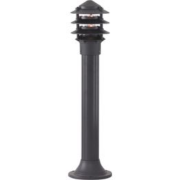 Bollards Outdoor Post - Black Metal &amp; Clear Glass