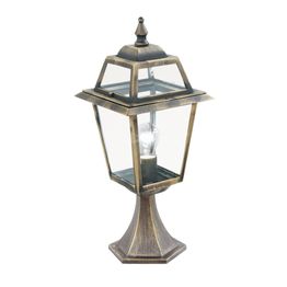 New Orleans Outdoor Post- Aluminium, Black Gold &amp; Glass,IP44