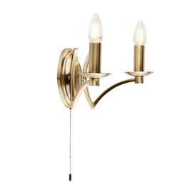 Ascot 2Lt Wall Light - Antique Brass Metal