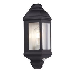 Maine Outdoor Wall Light - Black Metal &amp; Clear Glass