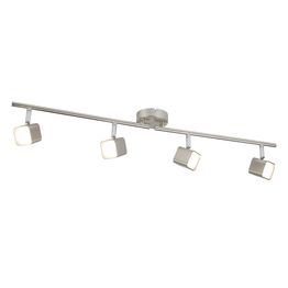 Quad 4LT LED Square Head Split Bar Spotlight - Satin Silver