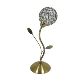 Bellis II Table Lamp - Antique Brass Metal &amp; Clear Crystal