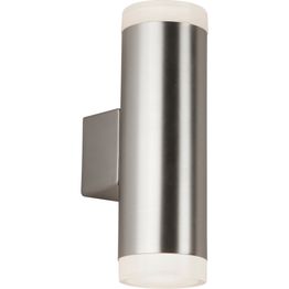 Metro Outdoor Wall Light - Satin Silver Metal &amp; Glass