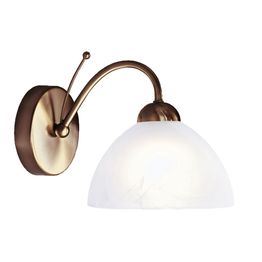 Milanese Wall Light - Antique Brass Metal &amp; Alabaster Glass