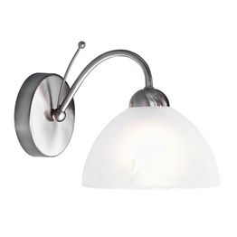 Milanese Wall Light - Satin Silver Metal &amp; Alabaster Glass