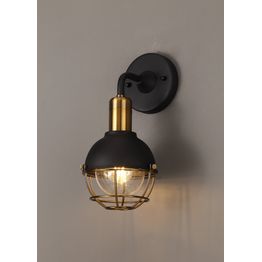 Leanne Wall Lamp, 1 Light E27, IP65, Matt Black/Brushed Bronze, 2yrs Warranty