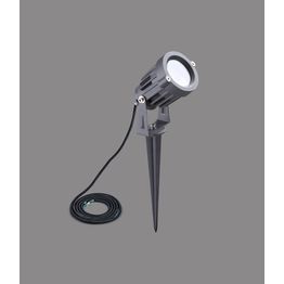 Chelsea Spike/Wall Light, 1 x 7W LED, 3000K, 490lm, 30 Degree, IP65, Grey/Black, c/w 2m Cable,