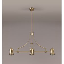 Lucinda Frame Only Linear Pendant, 3 x E27, Antique Brass