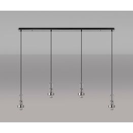 Angela Linear Suspension Kit, 4 x E27, Polished Nickel/Matt Black