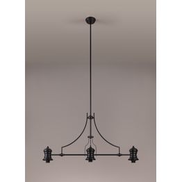 Lucinda Frame Only Linear Pendant, 3 x E27,Matt Black