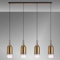 Angela Linear 4 Light Pendant E27 With 16cm Cylinder Glass, Copper/Clear Copper/Matt Black additional 2