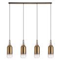 Angela Linear 4 Light Pendant E27 With 16cm Cylinder Glass, Copper/Clear Copper/Matt Black additional 4