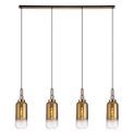 Angela Linear 4 Light Pendant E27 With 16cm Cylinder Glass, Copper/Clear Copper/Matt Black additional 3