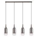 Angela Linear 4 Light Pendant E27 With 16cm Cylinder Glass, Smoked/Clear Black Chrome/Matt Black additional 4