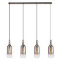 Angela Linear 4 Light Pendant E27 With 16cm Cylinder Glass, Smoked/Clear Black Chrome/Matt Black additional 3