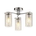 Molly Semi Ceiling Light, 3 x E14, Polished Chrome/Crystal/Glass additional 3