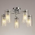 Molly Semi Ceiling Light, 5 x E14, Polished Chrome/Crystal/Glass additional 1