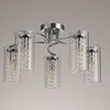 Molly Semi Ceiling Light, 5 x E14, Polished Chrome/Crystal/Glass additional 2