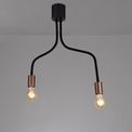 Grace Flexible Ceiling 2 Light E27, Satin Black/Brushed Copper additional 3