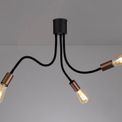 Grace Flexible Ceiling 3 Light E27, Satin Black/Brushed Copper additional 1