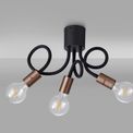 Grace Flexible Ceiling 3 Light E27, Satin Black/Brushed Copper additional 6