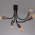 Grace Flexible Ceiling 5 Light E27, Satin Black/Brushed Copper additional 8