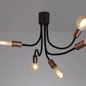 Grace Flexible Ceiling 5 Light E27, Satin Black/Brushed Copper additional 7