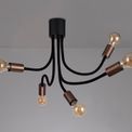 Grace Flexible Ceiling 5 Light E27, Satin Black/Brushed Copper additional 6