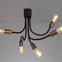 Grace Flexible Ceiling 5 Light E27, Satin Black/Brushed Copper additional 1