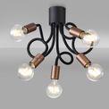 Grace Flexible Ceiling 5 Light E27, Satin Black/Brushed Copper additional 3