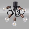Grace Flexible Ceiling 5 Light E27, Satin Black/Brushed Copper additional 4