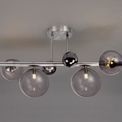 Rylee Semi-Flush Ceiling Light, 4 x G9, Polished Chrome, Smoked Glass additional 1