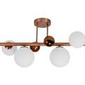 Rylee 4 x G9, Antique Copper, Opal &amp; Copper Glass Semi Flush Ceiling Light additional 4