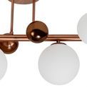 Rylee 4 x G9, Antique Copper, Opal &amp; Copper Glass Semi Flush Ceiling Light additional 5