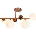 Rylee 4 x G9, Antique Copper, Opal &amp; Copper Glass Semi Flush Ceiling Light additional 3