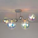 Rylee Semi-Flush Ceiling Light, 4 x G9, Polished Chrome/Iridescent Glass additional 1