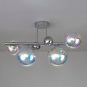 Rylee Semi-Flush Ceiling Light, 4 x G9, Polished Chrome/Iridescent Glass additional 2