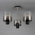 Brita Semi Ceiling Light, 3 x E27, Black/Smoke Fade Glass additional 17