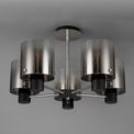 Brita Semi Ceiling Light, 5 x E27, Black/Smoke Fade Glass additional 13