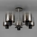 Brita Semi Ceiling Light, 5 x E27, Black/Smoke Fade Glass additional 15