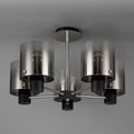Brita Semi Ceiling Light, 5 x E27, Black/Smoke Fade Glass additional 2