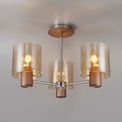 Brita Semi Ceiling Light, 3 x E27, Mocha/Amber Glass additional 12