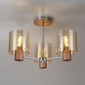 Brita Semi Ceiling Light, 3 x E27, Mocha/Amber Glass additional 10