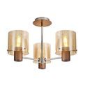 Brita Semi Ceiling Light, 3 x E27, Mocha/Amber Glass additional 4