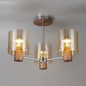Brita Semi Ceiling Light, 3 x E27, Mocha/Amber Glass additional 1